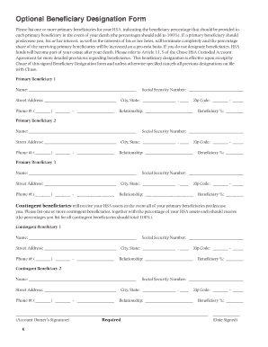 HSA Beneficiary Designation Form