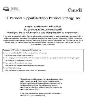 BC Assistive Technology Application Form