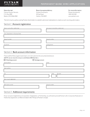 Permanent Bank Wire Application