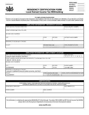 Residency Certification Form