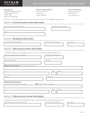 CollegeAdvantage Account Owner Change Form