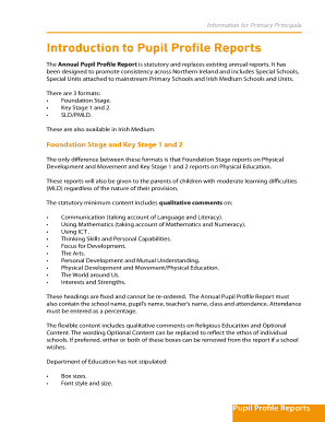 Annual Pupil Profile Report