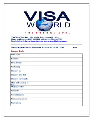 Student Application Form