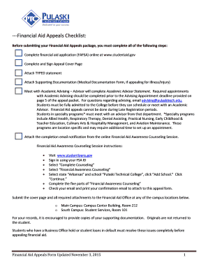Financial Aid Appeals Form