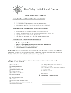 Arizona Student Registration Form