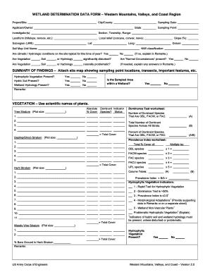 Wetland Determination Data Form