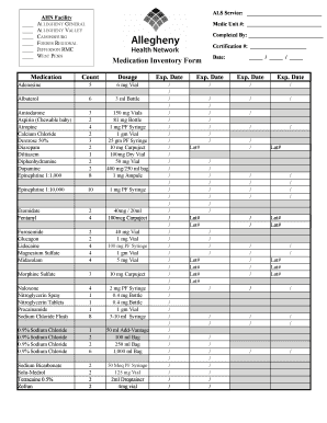 Medication Inventory Form