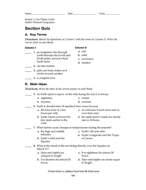 Earth's Physical Geography Quiz