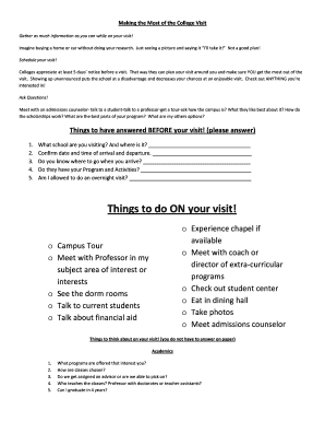 College Visit Planning Guide