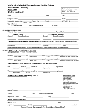Northwestern University Curriculum Petition