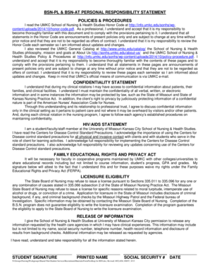 BSN Personal Responsibility Statement