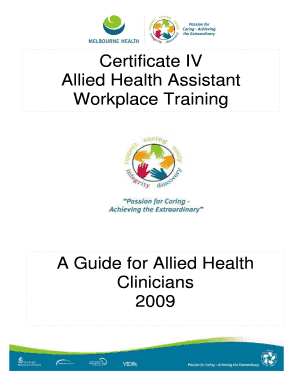 Certificate IV Allied Health Assistant Workplace Training - docs2 health vic gov