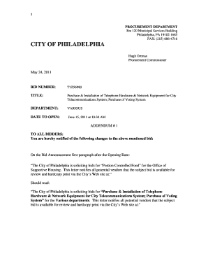 Purchase & Installation of Telephone Hardware & Network Equipment for City - mbec phila
