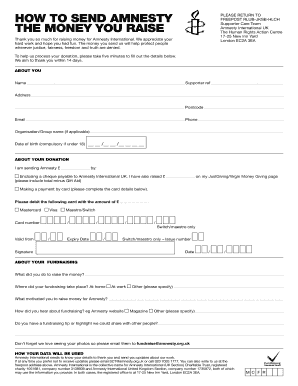 Amnesty International UK Donation Form