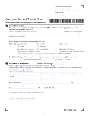 Customer Account Transfer Form