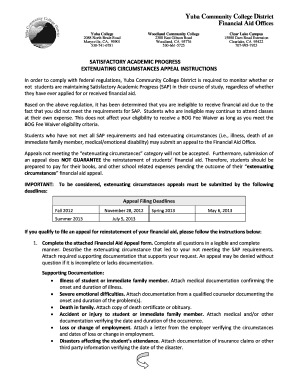 Satisfactory Academic Progress Appeal Form