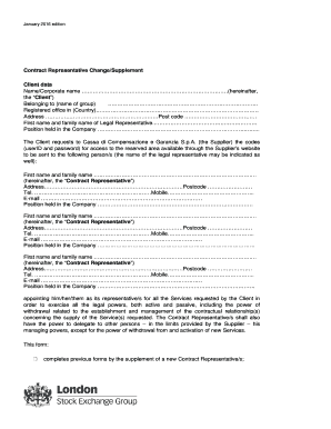 Contract Representative Change Form