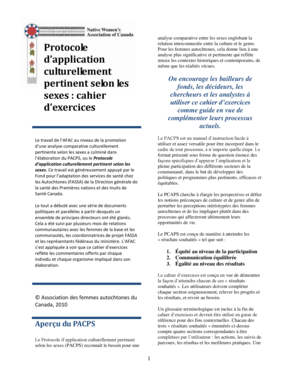 Protocole d’application culturellement pertinent selon les sexes