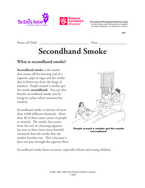 Secondhand Smoke Information for Parents