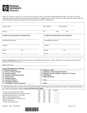 Authorization for Release of Protected Health Information
