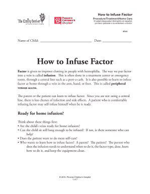 Hemophilia Factor Infusion Guide