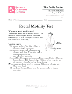Rectal Motility Test Consent Form