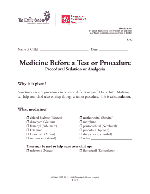Medicación para la Sedación Procedimental del Niño