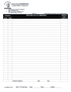 Venous Thromboembolism Prophylaxis Order Form