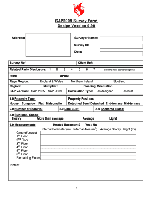 SAP2009 Survey Form