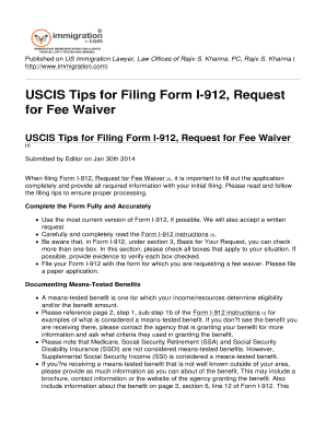 fillable online uscis tips for filing form i 912 request for fee form i 912p