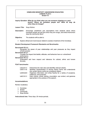 Homeless Sensitivity Awareness Lesson Plan
