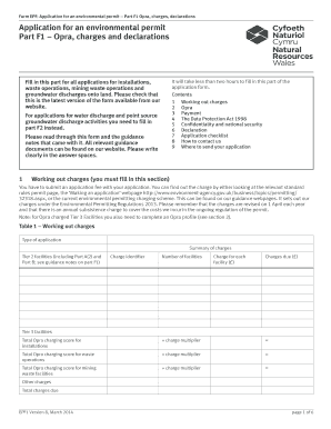 Environmental Permit Application Part F1