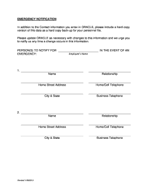 Emergency Contact Form