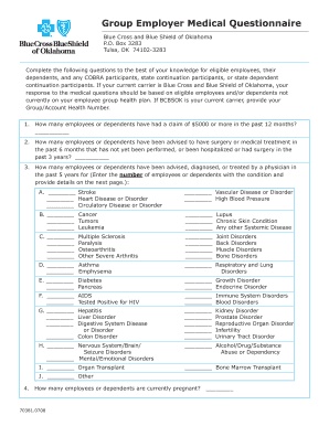 Group Employer Medical Questionnaire