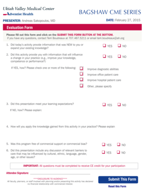 Evaluation Form - adventisthealthorg