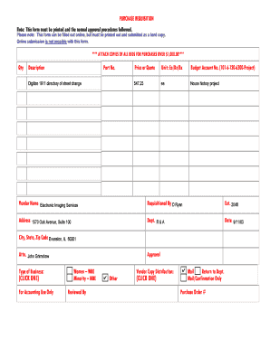 Purchase Requisition Form