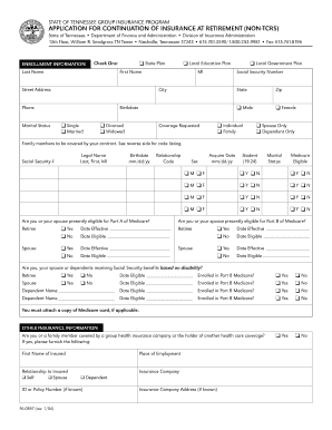 Tennessee Retirement Insurance Application