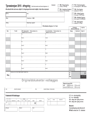 Tjenesterejser 2015 - Expense Claim