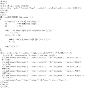 Programming Language Selection Form