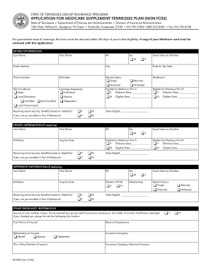 Tennessee Medicare Supplement Application