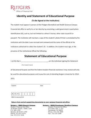 Rutgers Identity and Statement of Educational Purpose