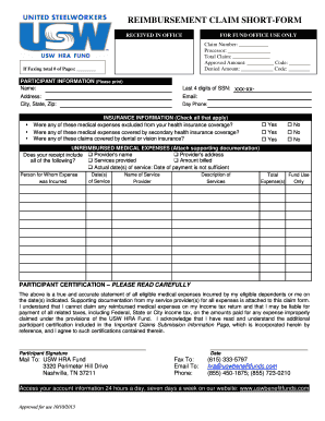 Reimbursement Claim Form