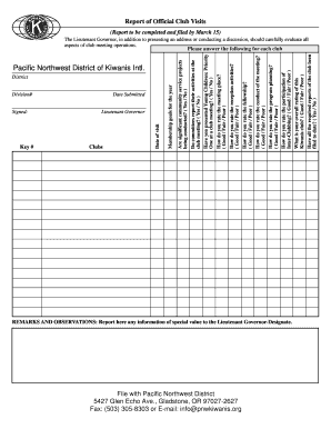 Moa sample - Report of Official Club Visits - PNW Kiwanis - pnwkiwanis