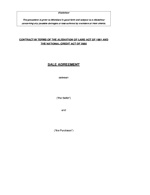 South African Sale Agreement