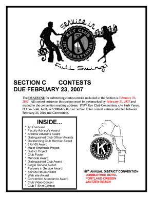 KEY Club Contest Entry Form
