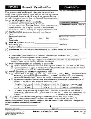 Request to Waive Court Fees
