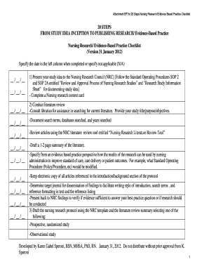 Nursing Research Study Checklist - UMMS - umms