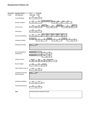 Property Damage Assessment Checklist