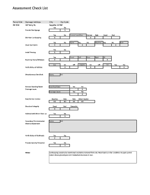 Property Assessment Checklist