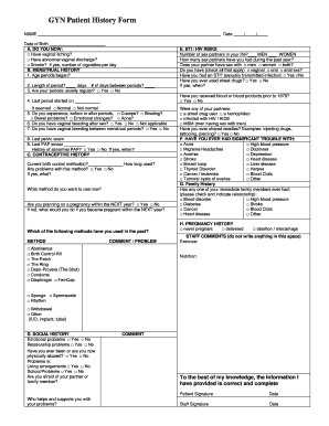 GYN Patient History Form